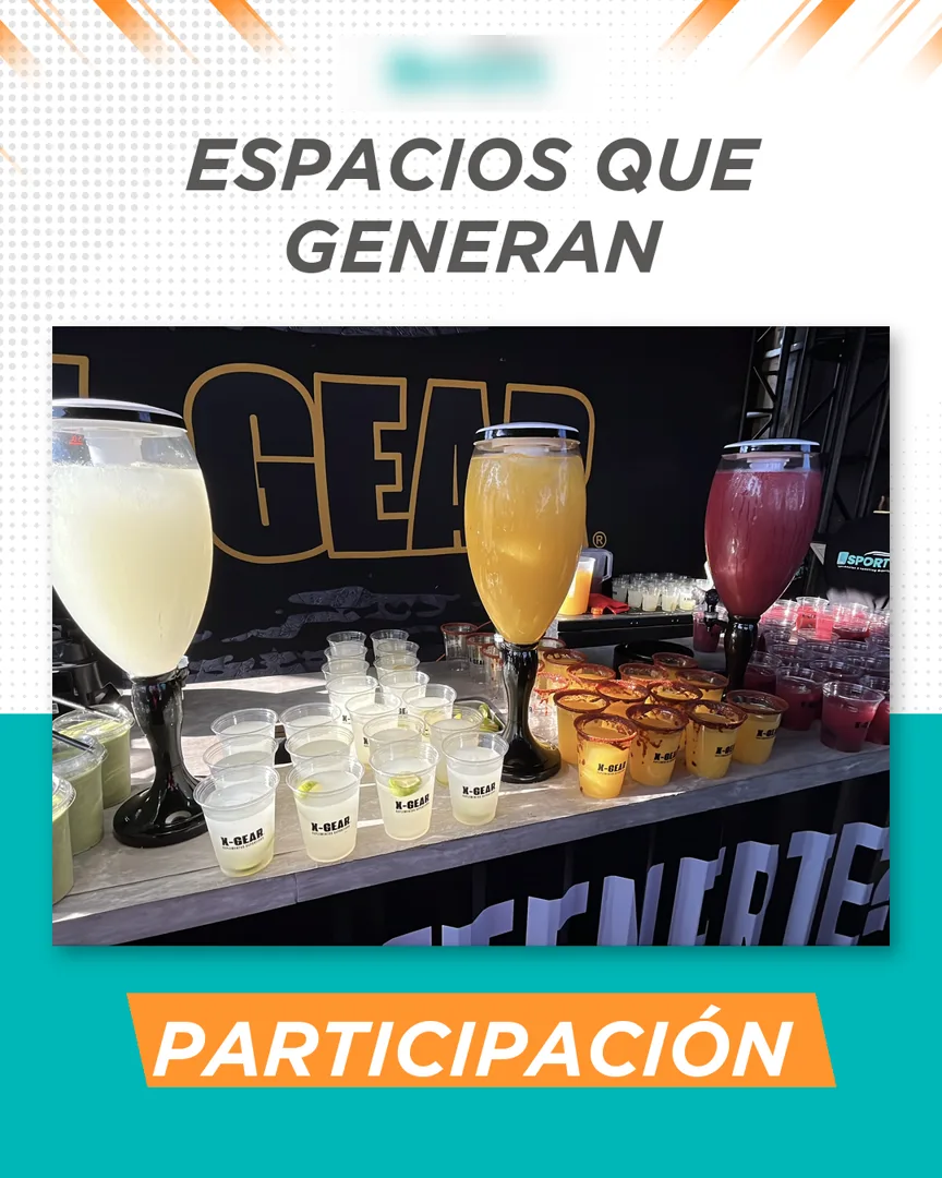 Segunda lámina del carrusel, "Espacios que generan", con bebidas sobre una barra.